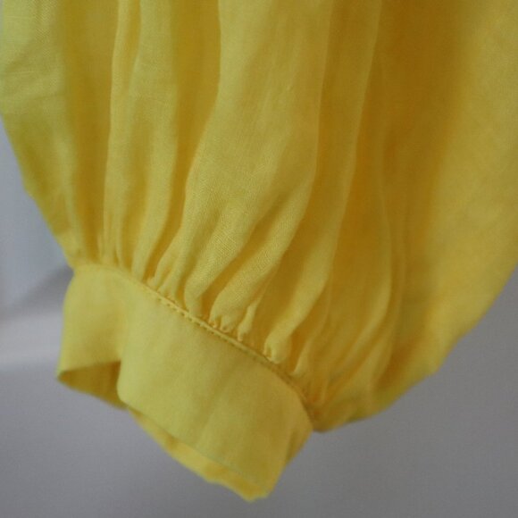 Banana Republic | Yellow Ramie Balloon Sleeve Blouse, Size XS - Picture 5 of 7